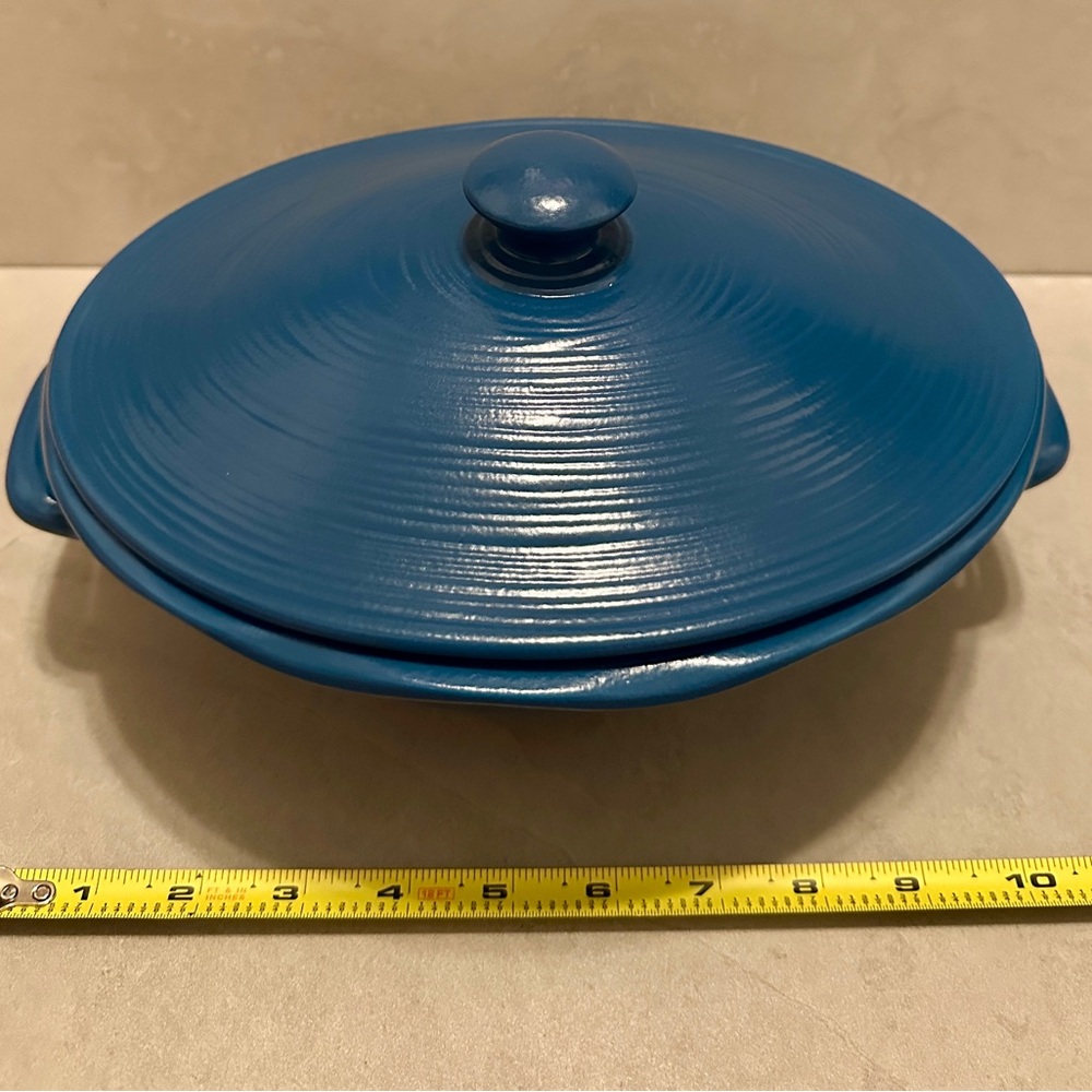 CorningWare Creations Stoneware Blue 2 Qt Oval Covered Casserole Dish w/Handles - Picture 6 of 7